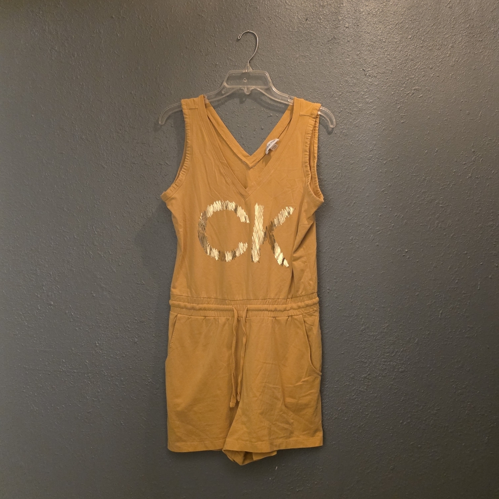 Calvin Klein Yellow Romper with Gold Logo